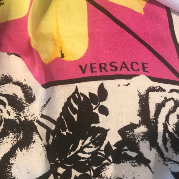 Versace Accessories - Gorgeous Large Floral Versace silk scarf